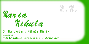 maria nikula business card